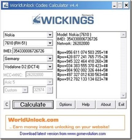 Worldunlock Codes Calculator V5 Chicago